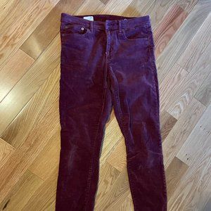 Gap Women Modern Stretch True Skinny Corduroy Burgundy - 31R
